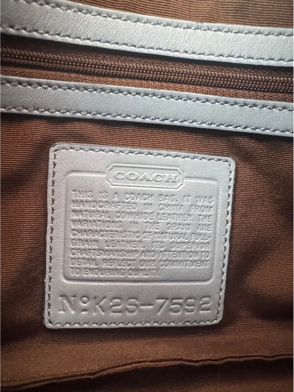 Coach 7592 Blue Leather Vintage Hamptons Hobo Bag